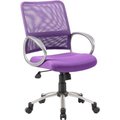 Boss Office Products Boss Mesh Back Office Chair with Arms - Fabric - Mid Back - Purple B6416-PR